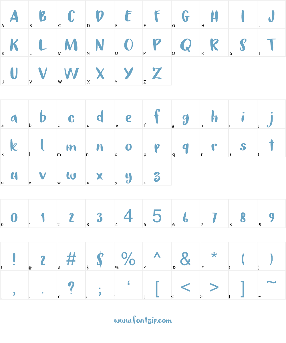Tokeh DEMO Font Character